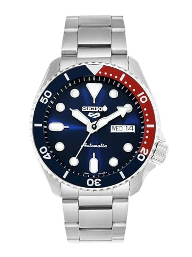 Seiko 5 スポーツ 'ペプシ' ベゼル ステンレススチール ブレスレット 自動巻き メンズウォッチ SRPD53K1 メンズウォッチ